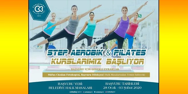 BELEDİYEDEN STEP AEROBİK VE PİLATES KURSU