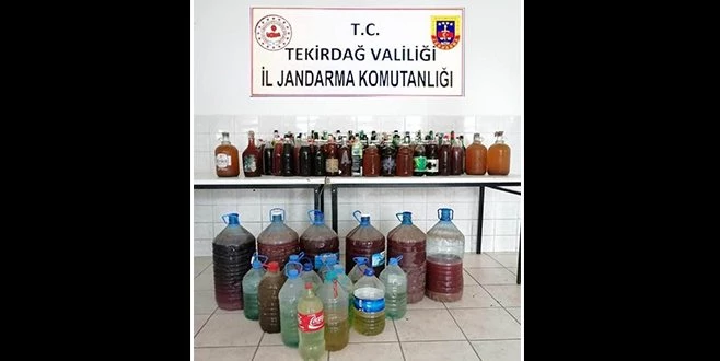 TEKİRDAĞ?DA 1 TONA YAKIN SAHTE İÇKİ ELE GEÇİRİLDİ