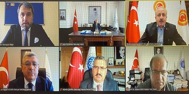 TBMM BAŞKANI TEKİRDAĞ İLE ÇEVRİMİÇİ SEMPOZYUMA KATILDI