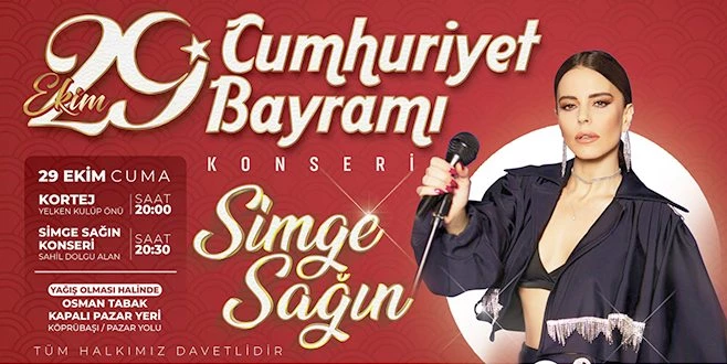 SÜLEYMANPAŞA 29 EKİM COŞKUSUNU SİMGE SAĞIN KONSERİ İLE YAŞAYACAK