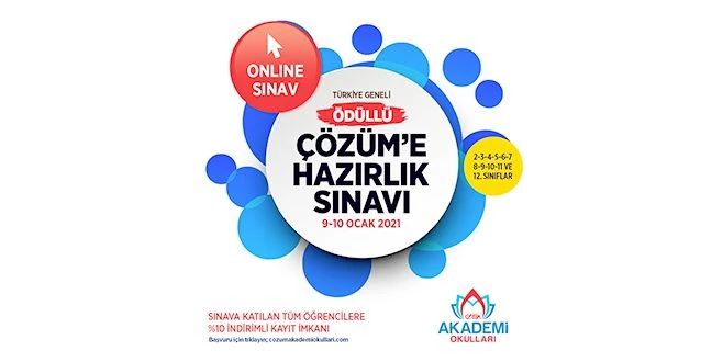 ÇÖZÜM AKADEMİ`DEN TÜRKİYE GENELİ ONLİNE DENEME