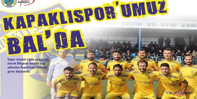BAŞKAN ÇETİN?DEN BAL?A YÜKSELEN KAPAKLISPOR?A TEBRİK
