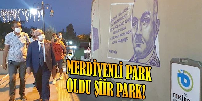 BÜYÜKŞEHİR?DEN MERDİVENLİ PARK?A ŞİİR DUVARI