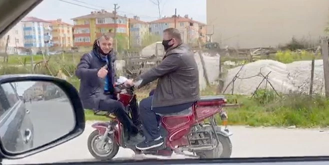 TEKİRDAĞ`DA TEHLİKELİ MOTOSİKLET YOLCULUĞU