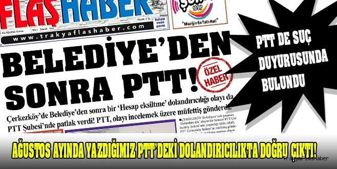 PTT`DEN SUÇ DUYURUSU