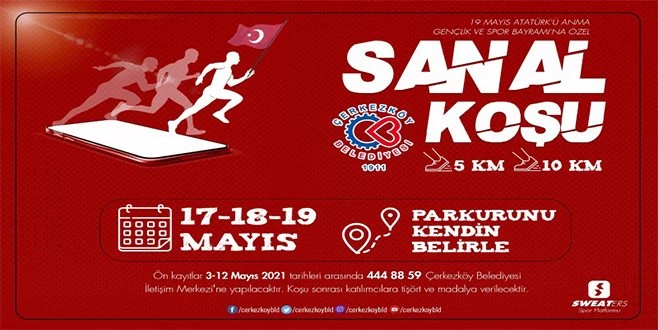  ÇERKEZKÖY BELEDİYESİ`NDEN SANAL KOŞU...