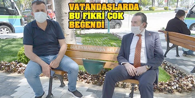 SÜLEYMANPAŞA`DAN SOSYAL MESAFELİ BANKLAR 