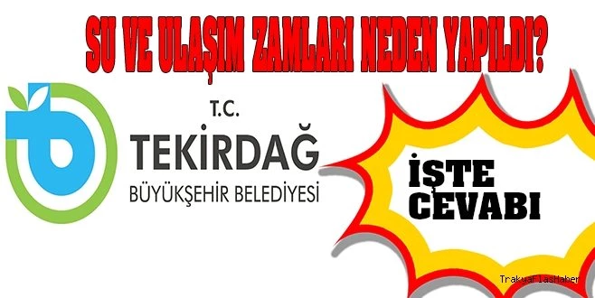 SU VE TOPLU ULAŞIM FİYAT TARİFELERİ DEĞİŞTİ