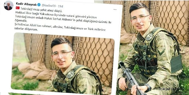 TEKİRDAĞ`A ŞEHİT ATEŞİ DÜŞTÜ...