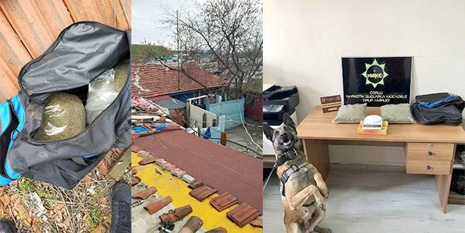 ÇATIYA ATILAN ÇANTADAN 2 KİLO BONZAİ ÇIKTI 