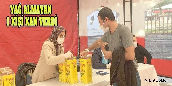 YAĞ BİTİNCE 1 KİŞİ KAN BAĞIŞLADI